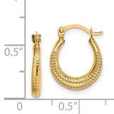 14k Textured Hoop Earrings