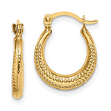 14k Textured Hoop Earrings