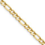 14K 22 inch 4.5mm Concave Open Figaro with Lobster Clasp Chain