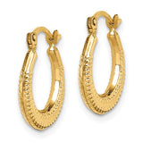 14k Textured Hoop Earrings