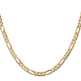 14K 22 inch 4.5mm Concave Open Figaro with Lobster Clasp Chain