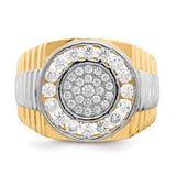 10K with Rhodium CZ Mens Ring